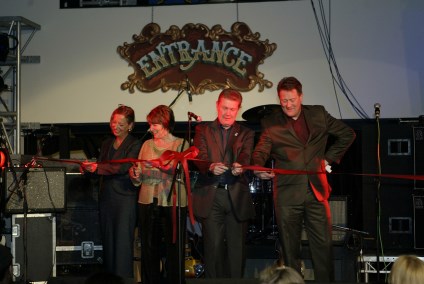 Cutting the ribbon