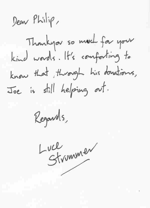 Note from Luce Strummer